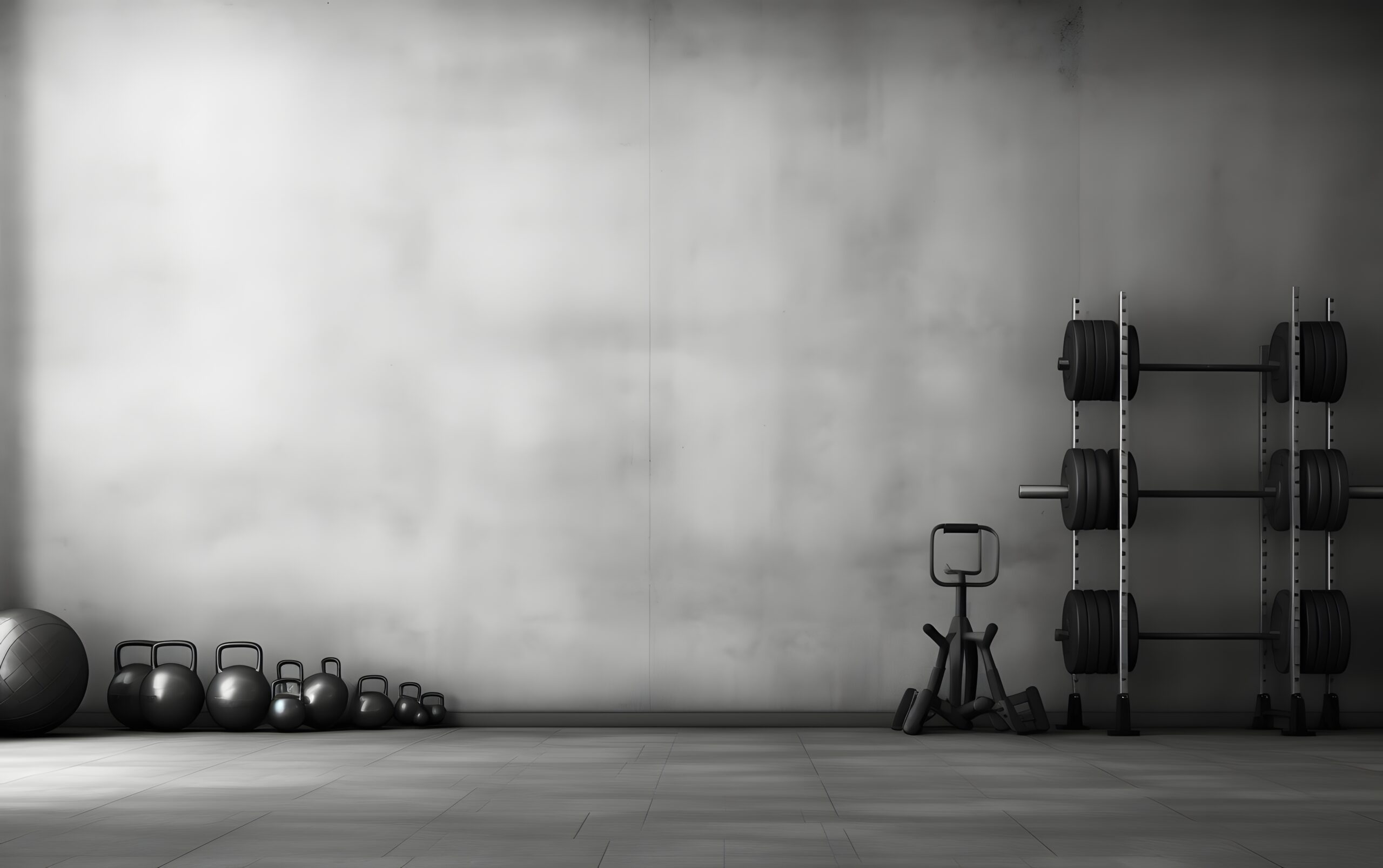 Sala del gimnasio con pesas.